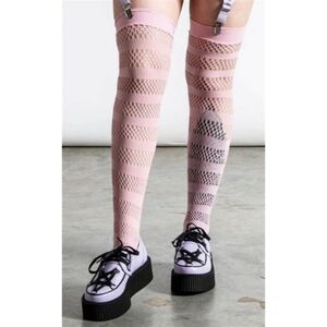Killstar Sheena Fishnet Stockings [Pink]